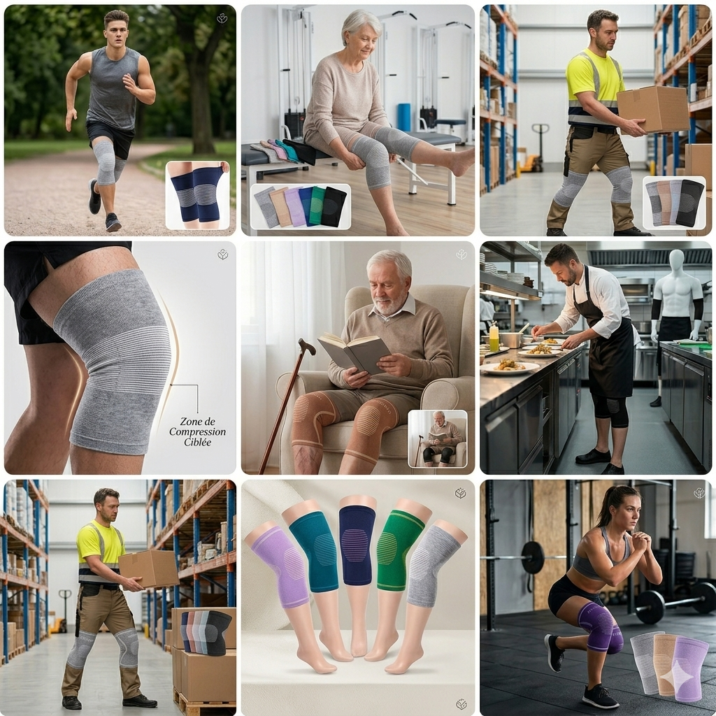 Genouillère Bambou VeinoActive© — Compression & Confort Absolu